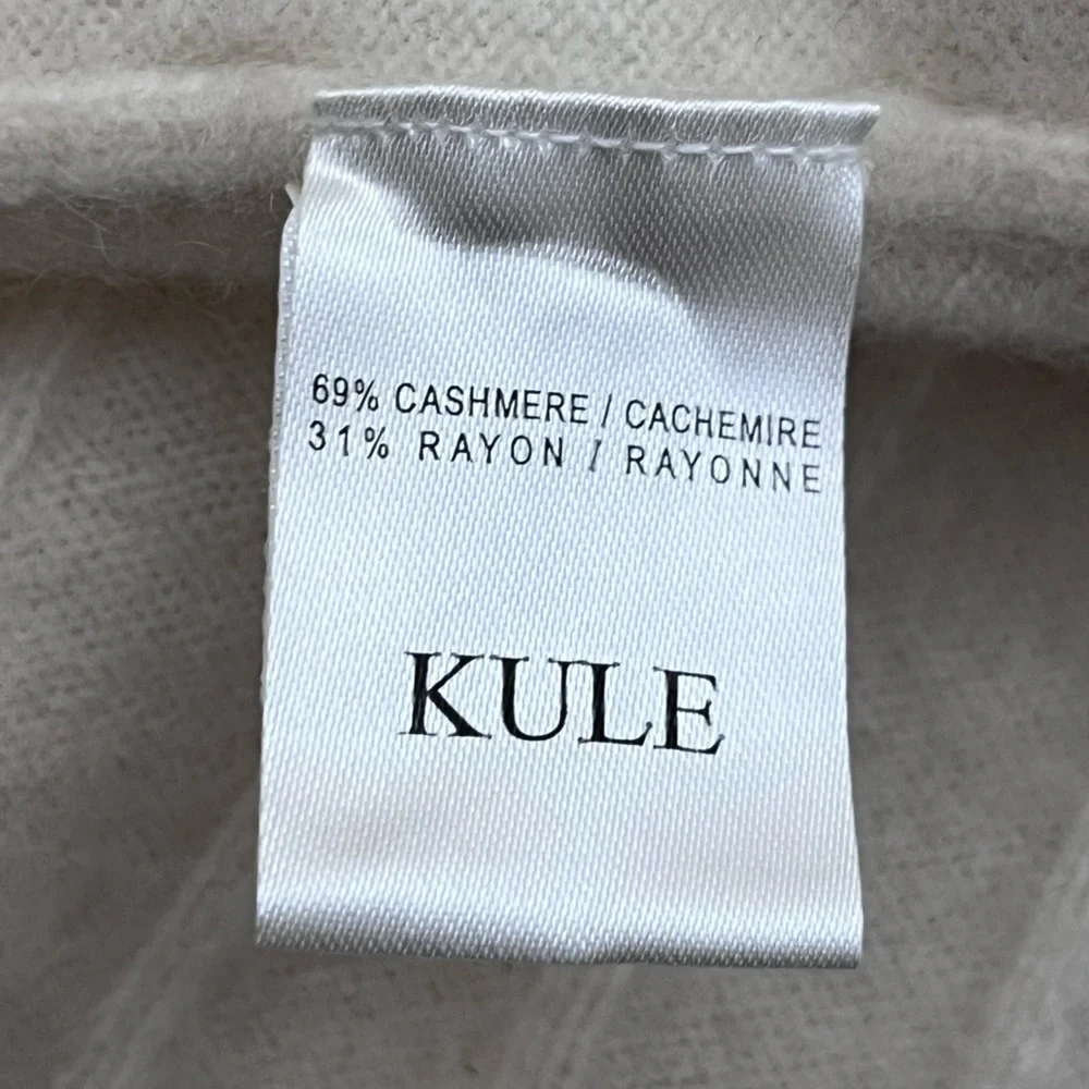 Kule Cashmere V-Neck Ribbed Preppy Sz S Jumper Sweater